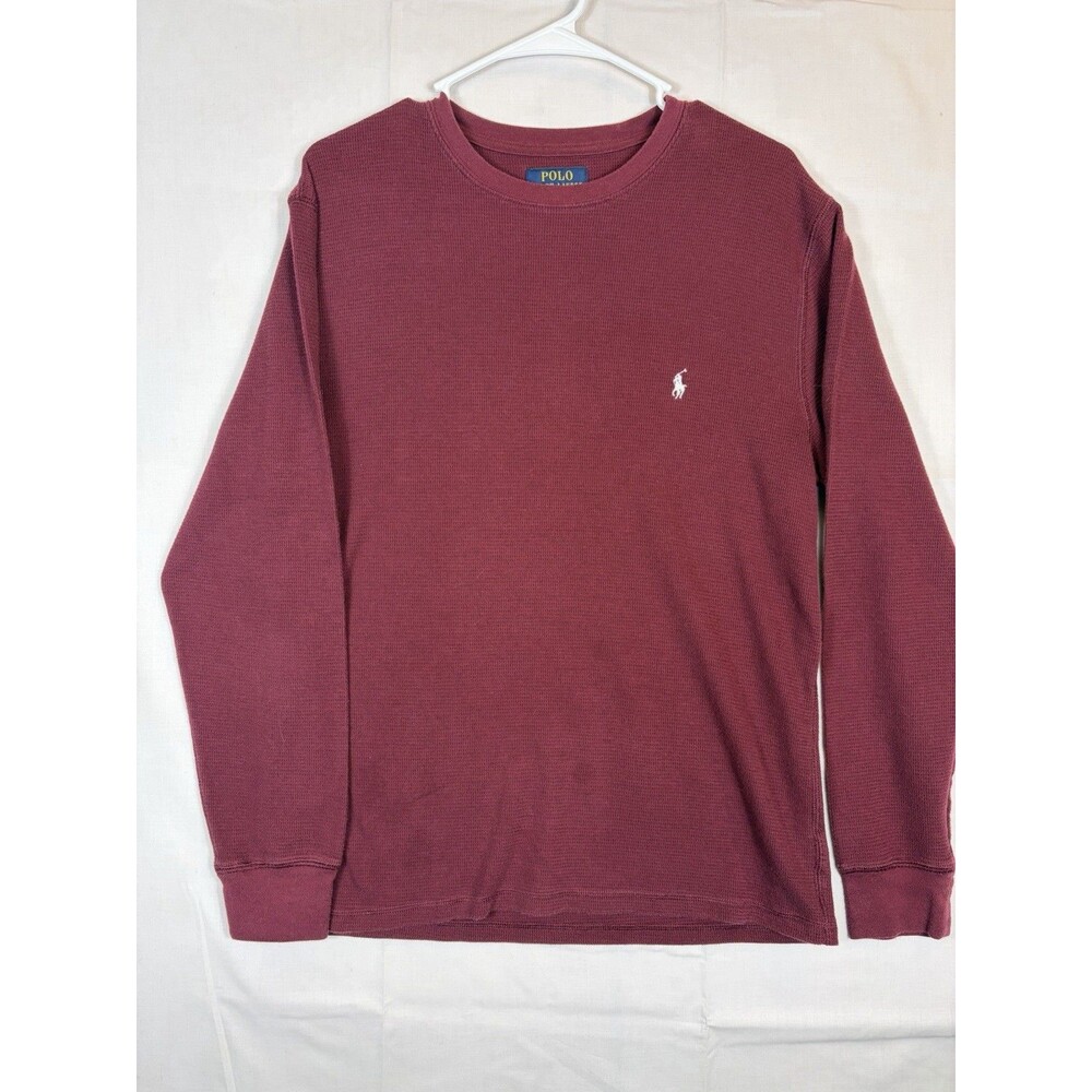 Polo Ralph Lauren L/S Waffle Knit Crewneck Sleepwear Top Dark Red Men’s Large